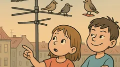 Witz: Vögel auf der Fernsehantenne?