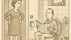 Witz: Stehst du beim Pinkeln, Schatz?